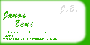 janos beni business card